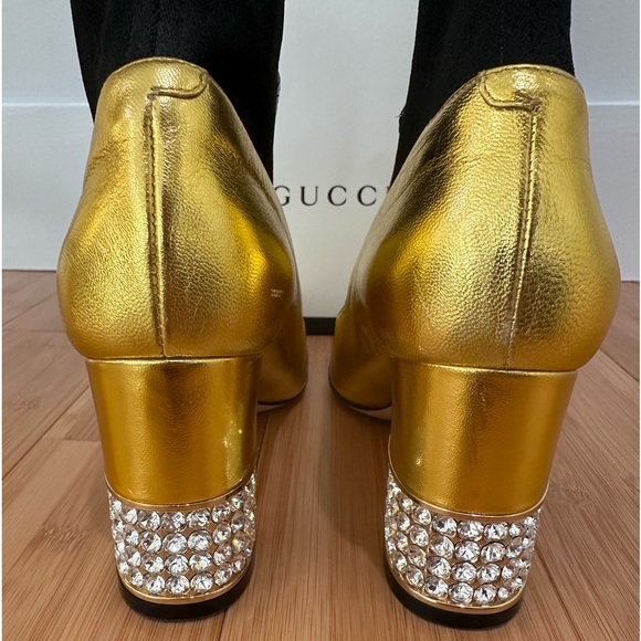 Gucci Metallic And Crystal Boots - Picture 4 of 11